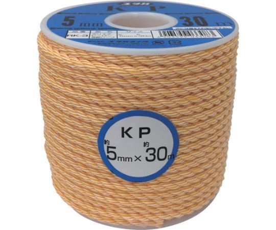 YUTAKA MAKE RK-3 Rope KP rope bobbin winding (Polyethylene (PE), polyester, Yellow, 5mm x 30m)