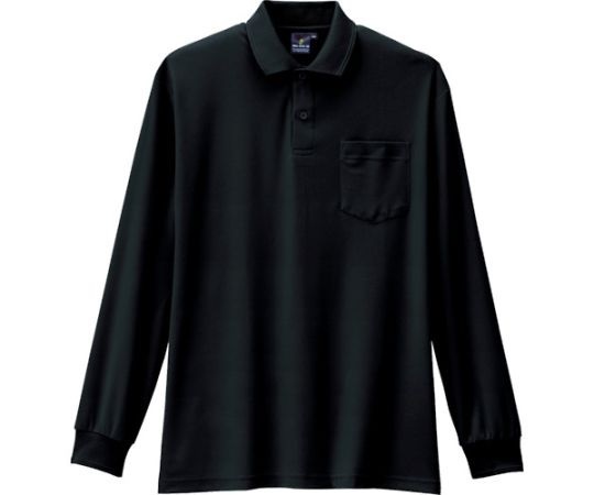 CO-COS NOBUOKA AS-258-13-3L Antistatic / anti-transparency / deodorizing long sleeve polo shirt (black, 3L)