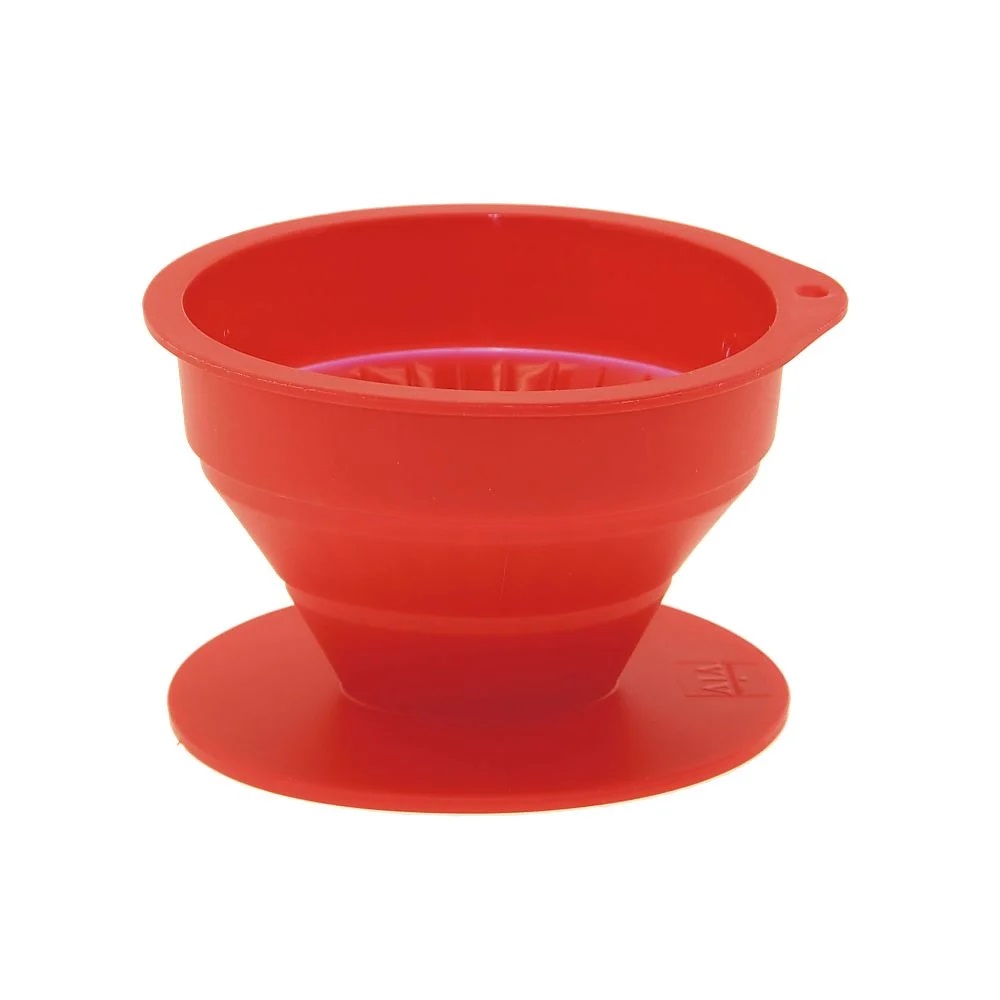 Casty FDLA101 Silicone Folding Coffee Dripper Oval Red 2 Cups