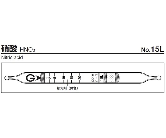 GASTEC 15L Gas detector tube Nitric acid (10 tubes/ box)