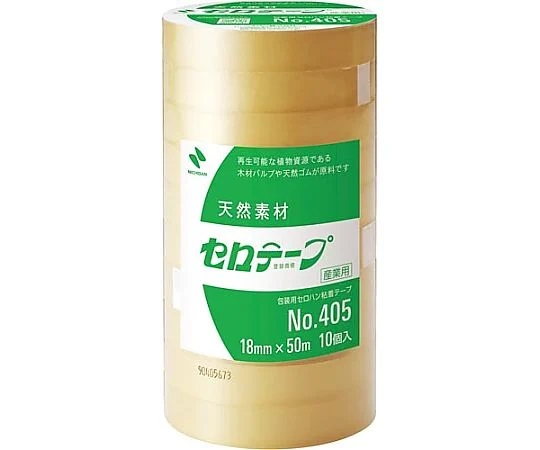 NICHIBAN 405-18X50 Cellophane Tape (18mm × 50m, 10rolls)