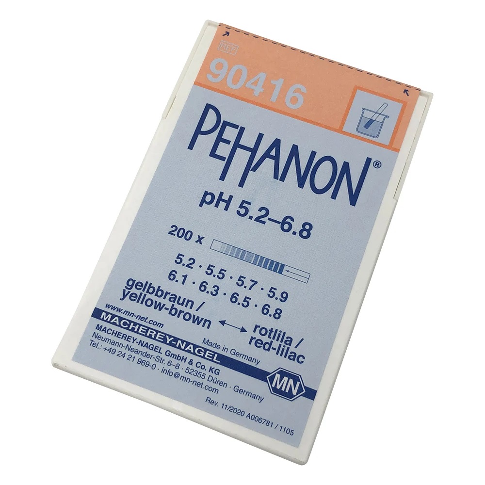 MACHEREY-NAGEL MN90416 Striped pH Test Paper (PEHANON) (pH5.2-6.8, 1 box (200 sheets))