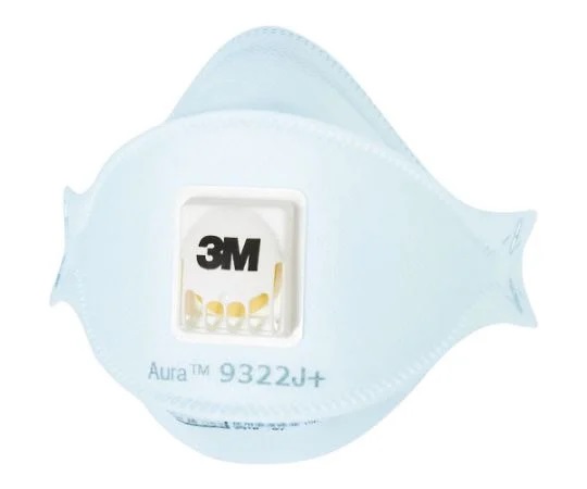 3M 9322J AURA T Aura Disposable Dust Mask 9322J+ DS2 with Exhaust Valve 10 Pieces/Box