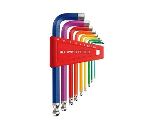 PB Swiss Tools 212.H-10RB Ball Point Rainbow Wrench Set