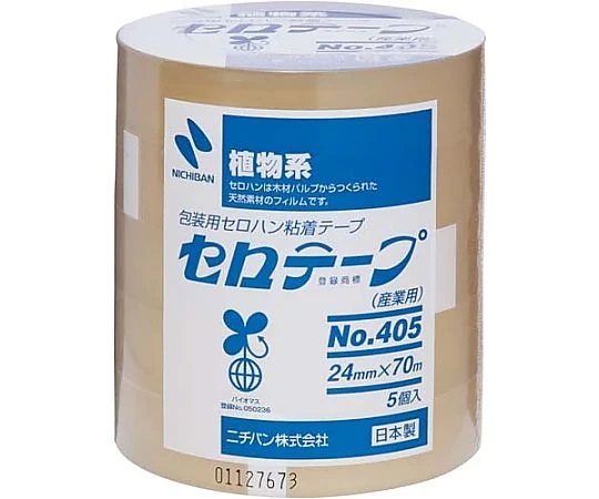 NICHIBAN 405-24X70 Cellophane Tape (24mm × 70m, 5rolls simple packing)