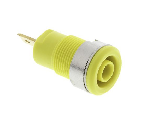 HCK 23.3000-24 Yellow Female Banana Plug Tab 1kV (1 bag (2 pieces))