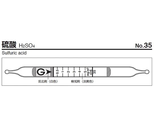 GASTEC 35 Gas Detector Tube Sulfuric Acid (0.5 - 5mg/m3, 10 tubes/ box)