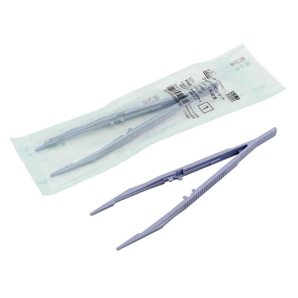 Nhíp nhựa (tiệt trùng) (18cm, 1 hộp (1 cái x 20 túi)) Hakuzo Medical 2700011