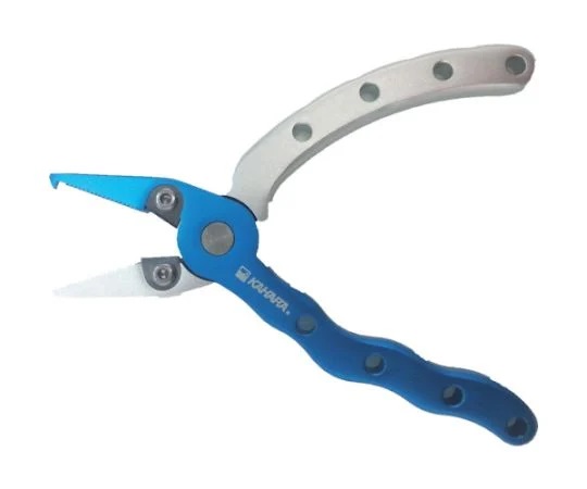 KAHARA JAPAN AP45-BHSL Aluminum Pliers (4.5 inch, Blue Hawaii/Silver)