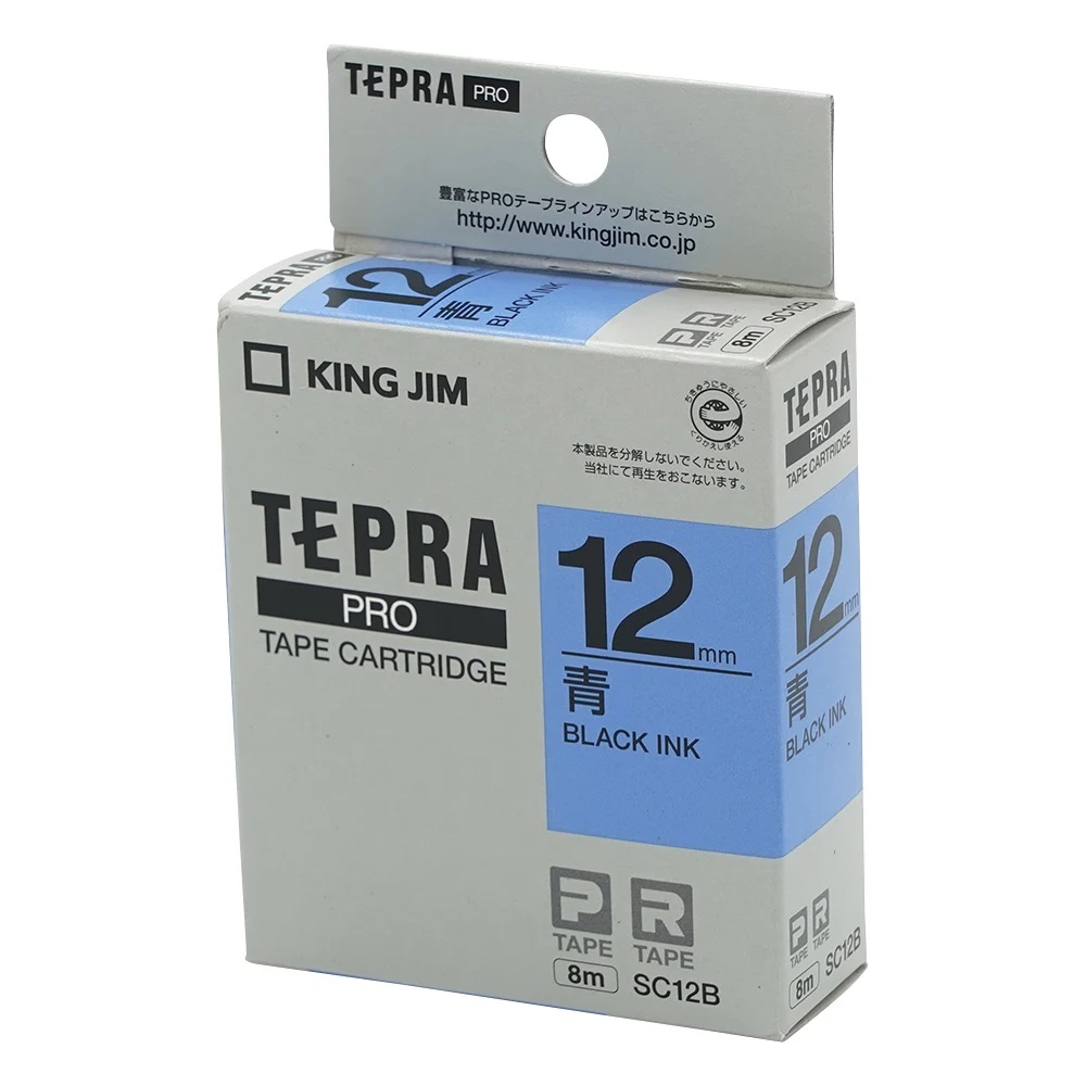 King Jim SC12B Tepra PRO Label Printer Tape Cartridge Blue