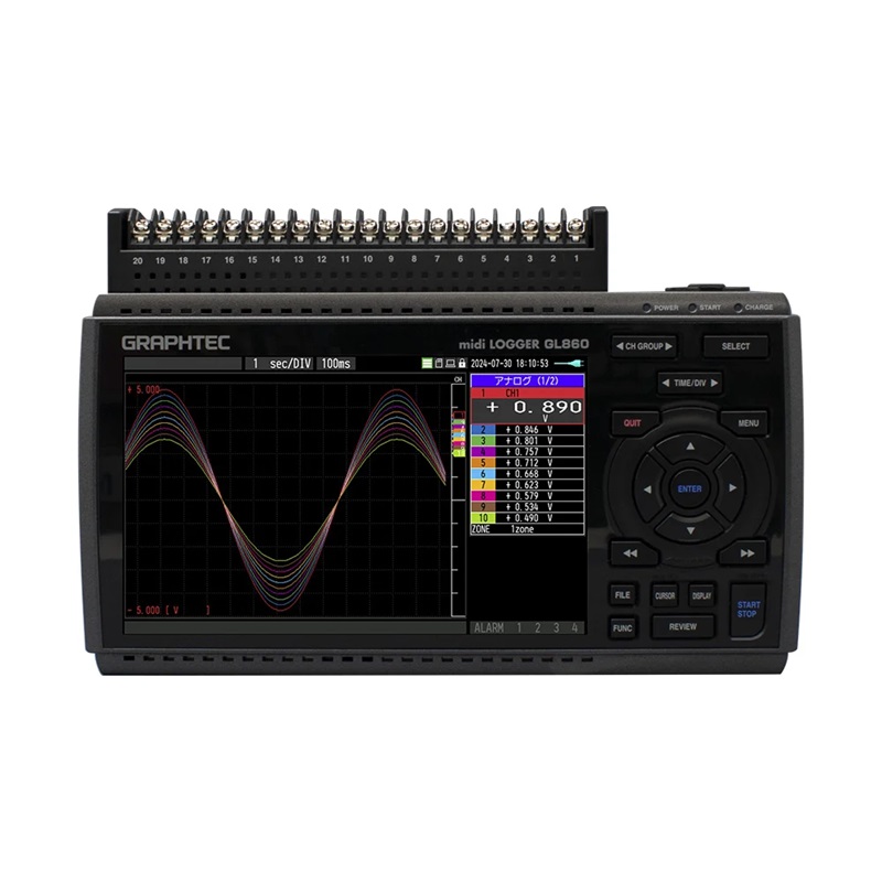 GRAPHTEC GL860/B-563 Data logger body and 20ch screw terminal set