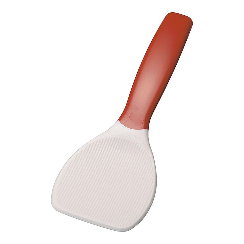 Magic scoop BSY5402 Antimicrobial Magic Shamoji (19cm, Red, Grooved, Fluorinated)