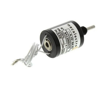 Mecalectro 810BA83 Push Pull Action Tubular Solenoid (10mm stroke, 24VDC, 8.5W)