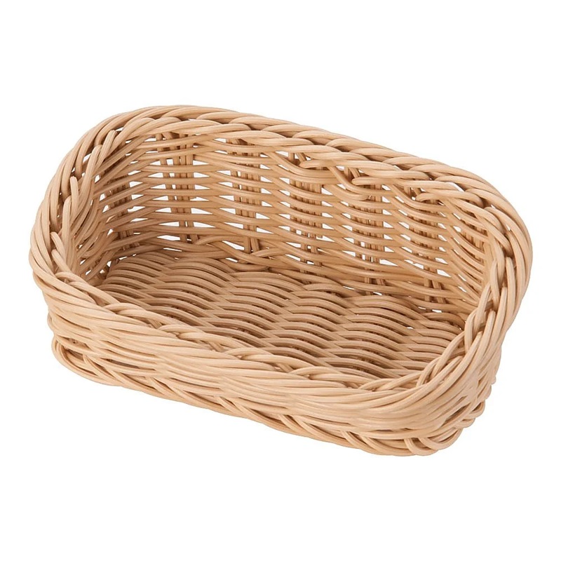 MANYO 62-6297-20 Plastic amenity basket (rectangular, ivory, small, 200 x 120 x 40mm)