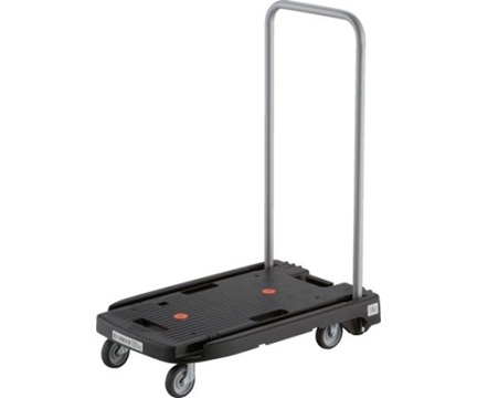 TRUSCO NAKAYAMA MP-6039N2-BK Plastic bogie (KOMAWARI-KUN, Sound G wheels, 600 x 390mm, Black)