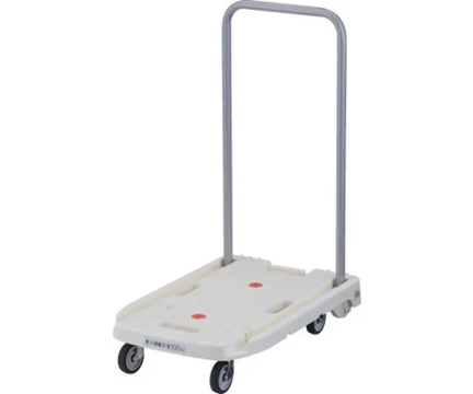 TRUSCO NAKAYAMA MP-6039N2-W Plastic bogie (KOMAWARI-KUN, Sound G wheels, 600 x 390mm, White)