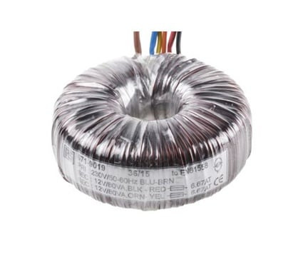 RS Pro 671-9019 Toroidal transformer (2 Output, 160VA, 2 x 12VAC)
