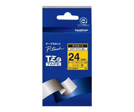 Brother Industries TZe-MQ851 TZe Tape Stylish Tape (Matte Satin Gold Background/Black Text, 24mm)