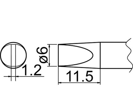 HAKKO T20-D6 Soldering tip 6D type T20 series