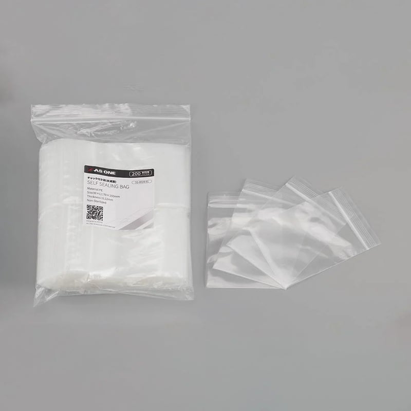 Túi có khóa kéo (không tiệt trùng, 70 x 100mm, 1 túi (200 cái)) AS ONE 51-0024-01 AS-PACK-01