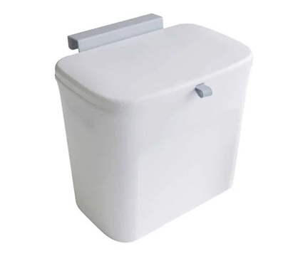 OKATO 69-7235-57 Sherpaca Trash Can with Sliding Lid (7L, white)