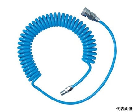 TRUSCO NAKAYAMA TUCH-7B Alpha Urethane Coil Hose Blue with Coupling 6m