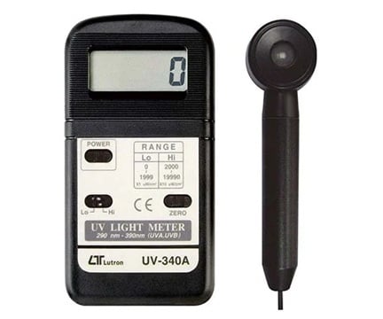 Máy đo cường độ tia UV (UVA/ UVB) (loại cầm tay, 19990/1999μW/cm2 (HI/LO)) MOTHERTOOL UV-340A