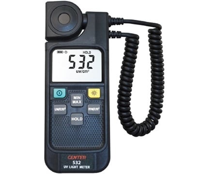 Máy đo cường độ tia cực tím UV (UVA/ UVB, 1 - 3999μW/cm2 1μW/cm2, 0.01 - 39.99mW/cm2 0.01mW/cm2) FUSO CENTER-532