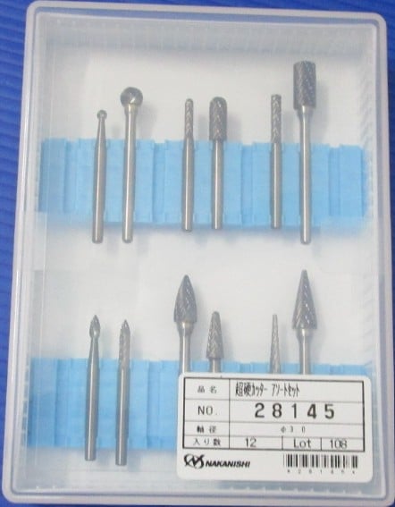 NAKANISHI 28145 Cemented Carbide Cutter Set 12pcs