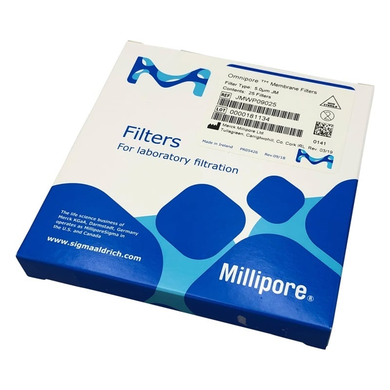 Màng Omnipore (Dành cho cả hệ thống nước và hệ thống dung môi, 5μm x Φ90mm, 25pcs/ hộp) Merck Millipore JMWP09025