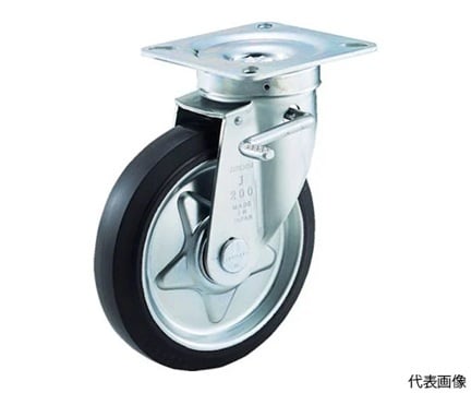 Bánh xe cao su có chốt kép xoay Φ200mm TRUSCO NAKAYAMA TJB-200C