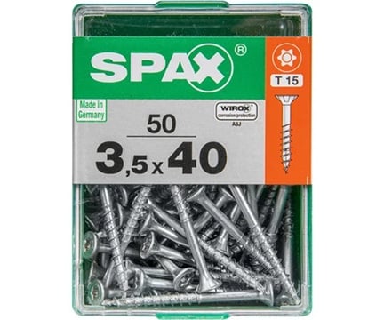SPAX 4191010350402 WIROX Flat Countersunk Screw (3.5 x 40, 1 box (50pcs))