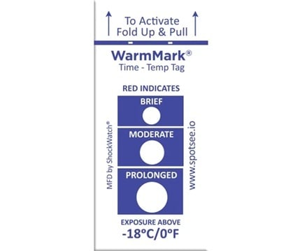 Nhãn dán phát hiện nhiệt độ/ thời gian Warmmark (10 tờ/ hộp) SpotSee WM-18-10
