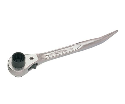 SUPER TOOL SRB1921 Double-ended Ratchet Short Type 19 x 21mm