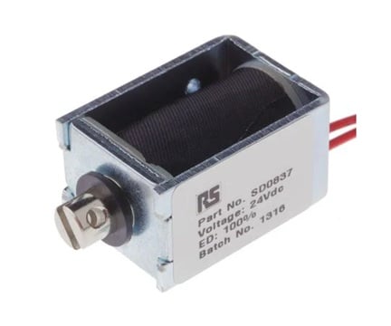 Solentec Limited SD0837 24V Pull Action DC D-Frame Solenoid (10mm stroke, 5W, 24 VDC)