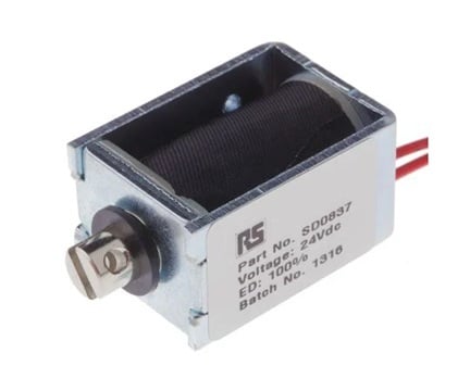 Van điện từ DC (D-Frame tác động kéo, hành trình 10mm, 5W, 24VDC) Solentec Limited SD0837 24V