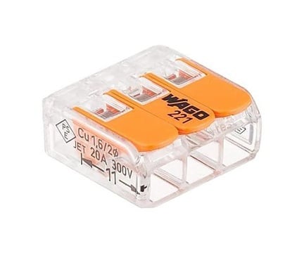 Đầu nối dây kiểu cắm (3 chân, 8 chiếc/ gói) WAGO EA538WA-12