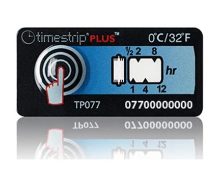 Timestrip TP077 Time and Temperature Indicator (0oC, -70C, 12 hours)