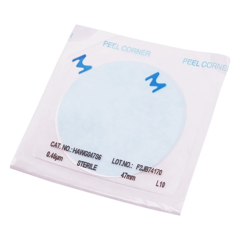 Merck Millipore HAWG047S6 Sterilized Filter S-Pak Membrane (White with Black Grid, 0.45μm, 150 sheets x 4 packs)