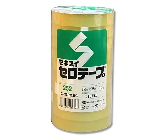 SEKISUI 001600200 Cellophane Tape No.252 (18mm x 35m, 10-roll pack)
