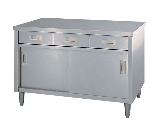 AS ONE 3-4023-01 ED-6045 Cabinet Workbench (Stainless Steel (SUS430)), with Drawer, Stainless Steel Door Specification) 600 x 450 x 800mm