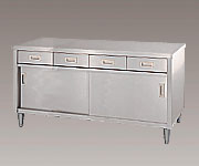 AS ONE 3-4023-04 ED-15075 Cabinet Workbench (Stainless Steel (SUS430)), with Drawer, Stainless Steel Door Specification) 1500 x 750 x 800mm