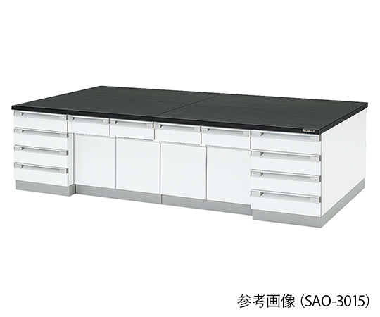 AS ONE 3-7766-02 SAO-2415 Central Laboratory Bench Wooden Type (2400 x 1500 x 800mm)