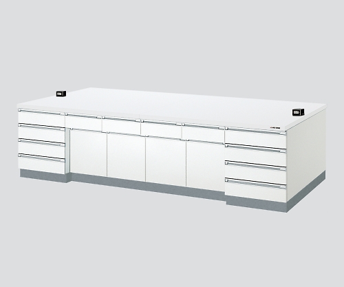 AS ONE 3-3852-04 SAOA-3615W Central Laboratory Bench Wooden White Riser, 3600 x 1500 x 800