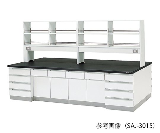 AS ONE 3-7774-01 SAJ-1815 Central Laboratory Bench (Wooden Type) 1800 x 1500 x 800/1800mm