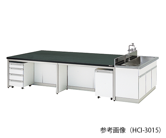 AS ONE 3-7923-01 HCI-2415 Central Laboratory Bench (Frame Type) 2400 x 1500 x 800mm