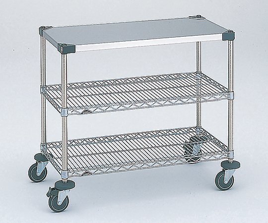 AS ONE 3-418-07 NWT2B-S Working Table 2 Type (SUS304, 2 rack, 911 x 461 x 815mm φ100, Load tolerance About 192 kg)