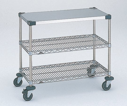 AS ONE 3-418-08 NWT2C-S Working Table 2 Type (SUS304, 2 rack, 1213 x 461 x 815mm φ100, Load tolerance About 192 kg)