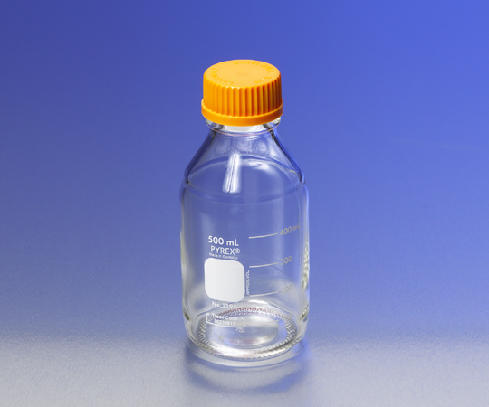 Corning PYREX 1395-250 Medium Bottle (PYREX(R), with Orange Cap) Clear 250mL