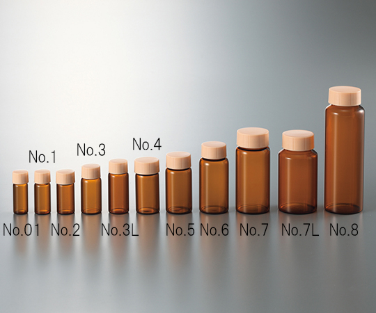 Lọ thủy tinh (3.5mL, màu nâu, nắp màu cam, loại ống vít, 100 cái) Maruemu No.01 (Code number: 0101-1217)